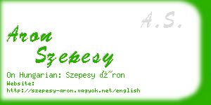 aron szepesy business card